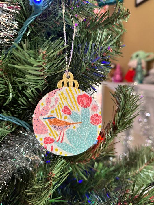 fabric ornament - cactus wren