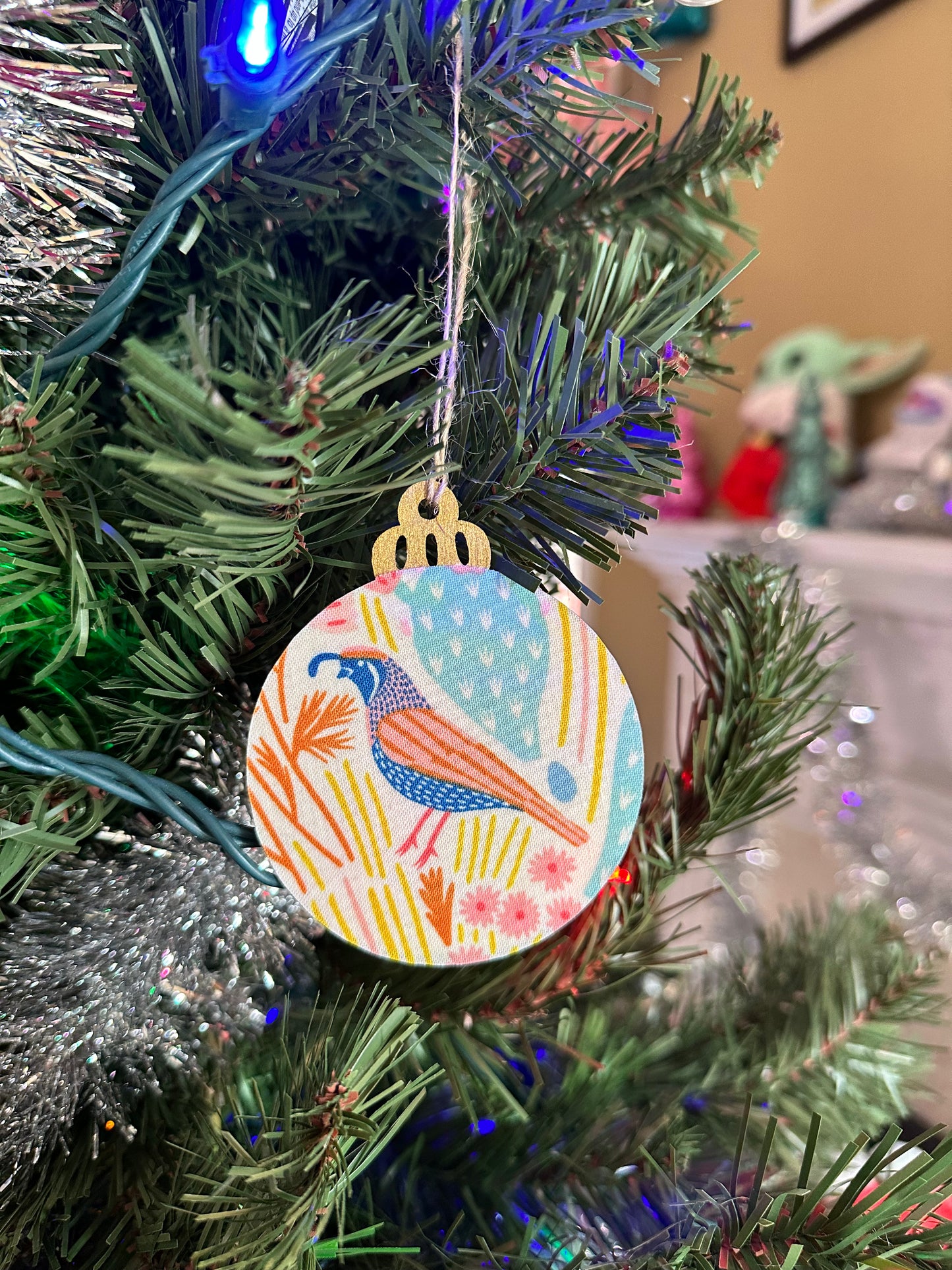fabric ornament - quail