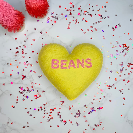 beans - felt candy heart