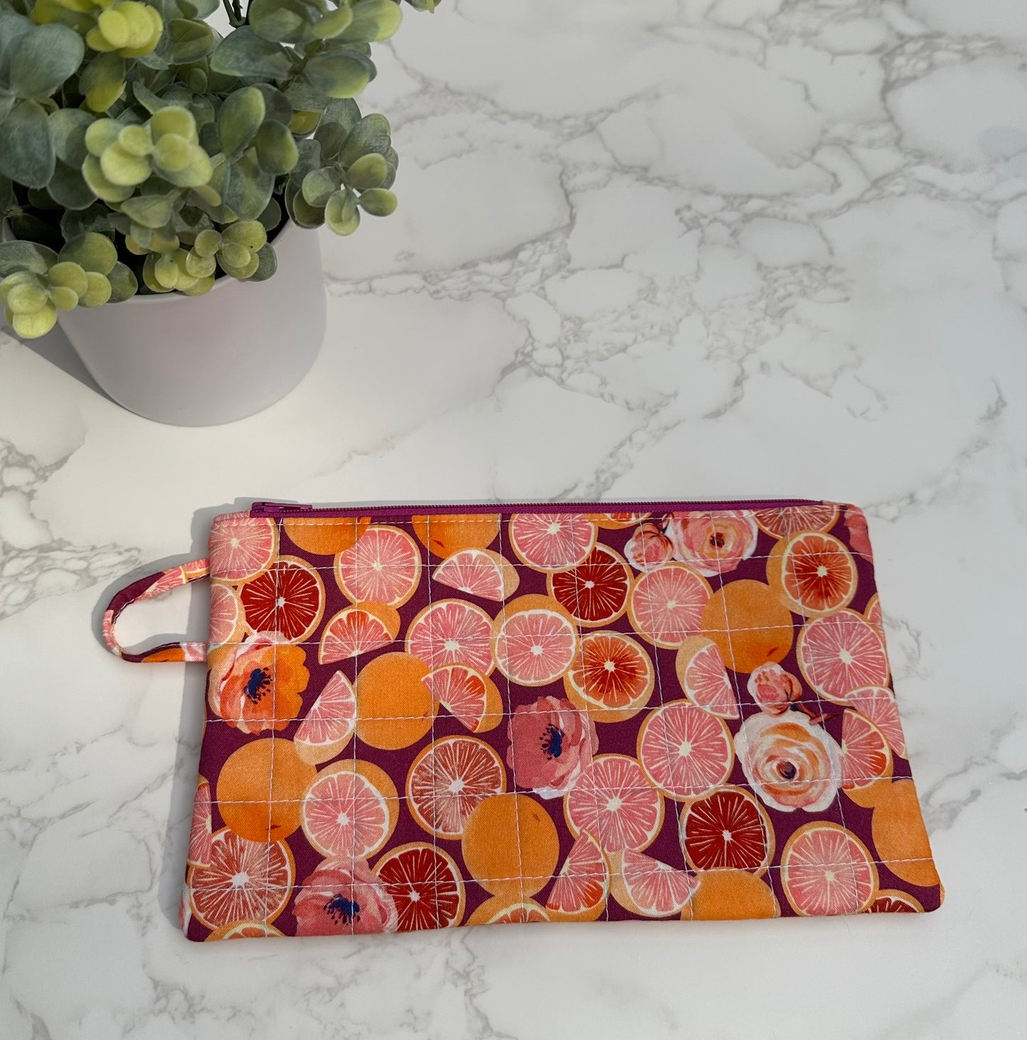 quilted pouch - citrus