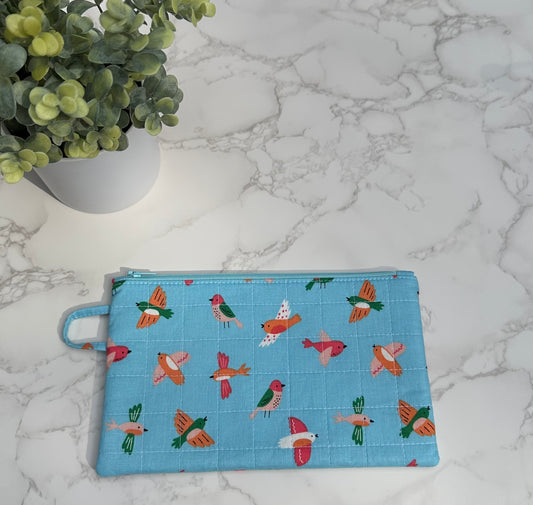 quilted pouch - birds