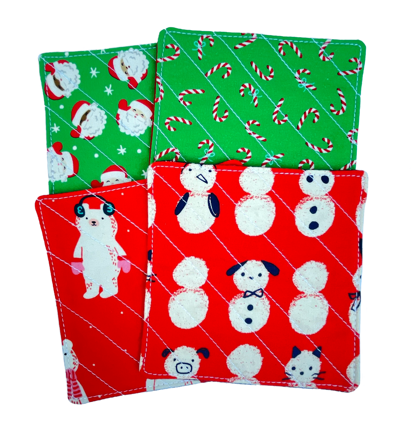 Christmas Coasters - Green & Red