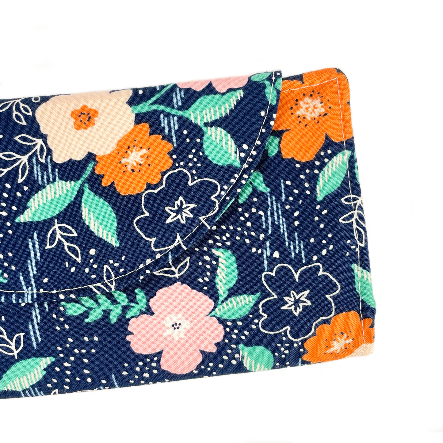 Navy Floral - Slim Wallet