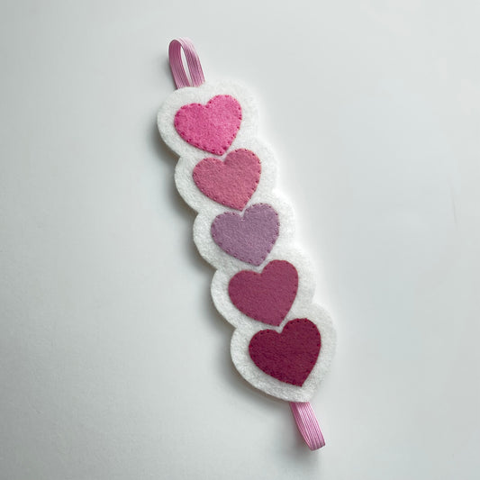 hearts felt elastic bookmark / planner band