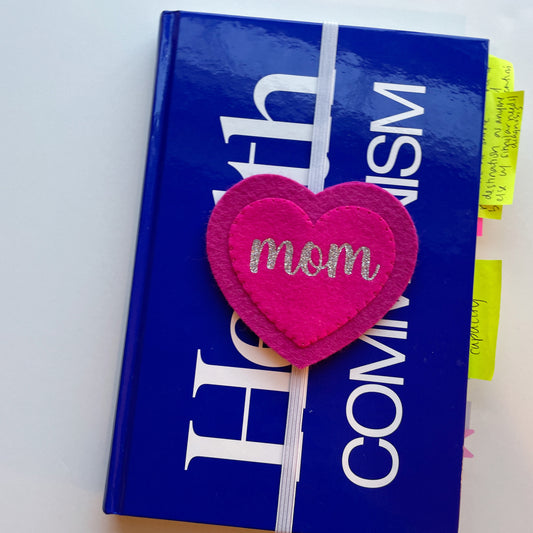 mom hearts elastic bookmark / planner band