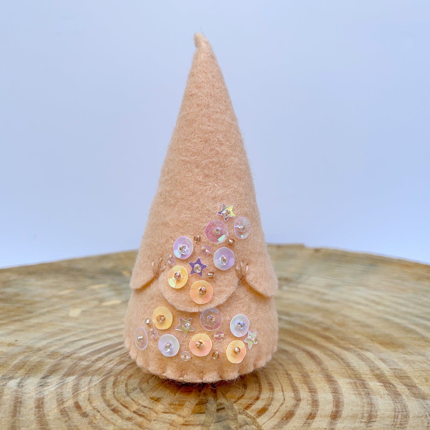 Peach felt sparkle tree