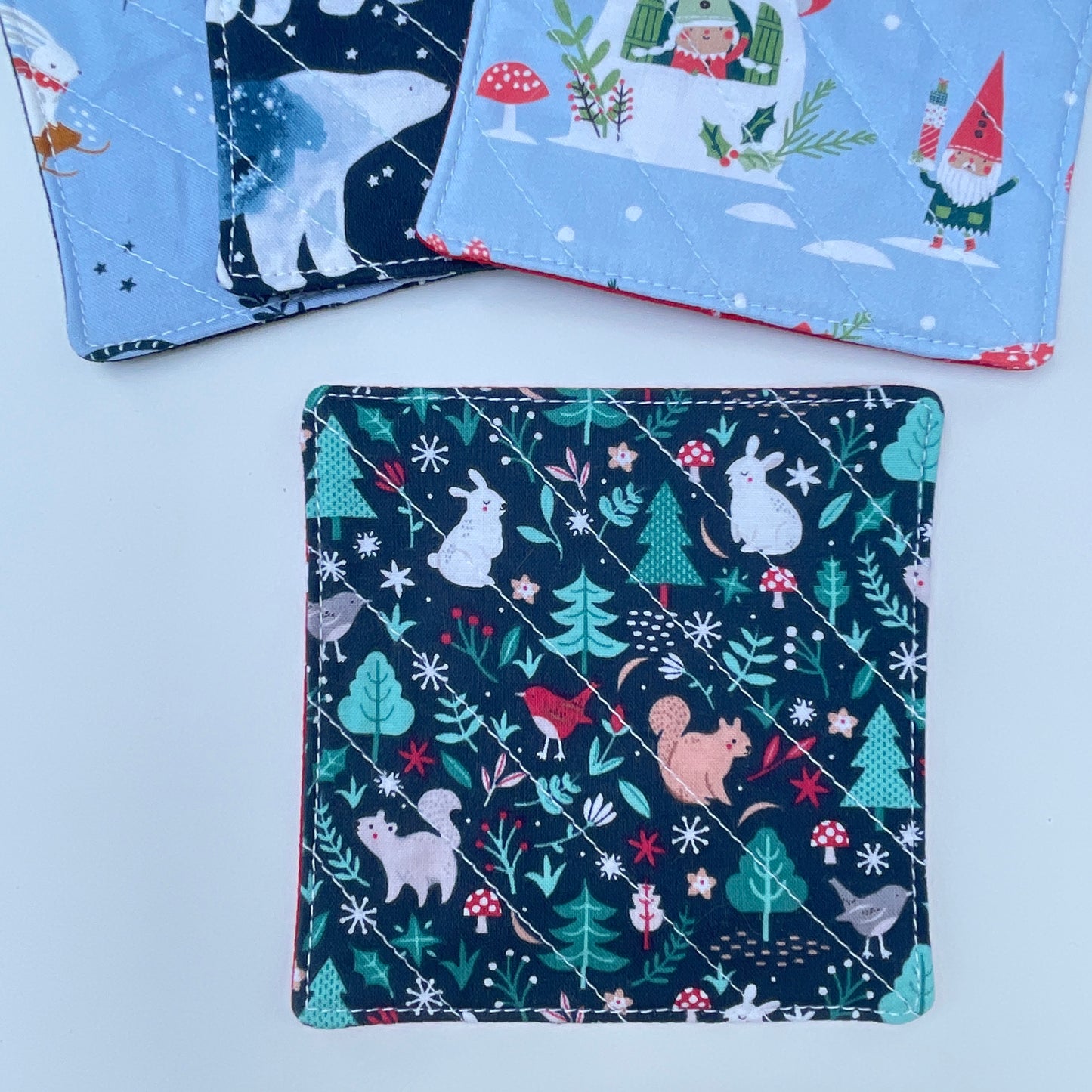 Winter Forest Friends Coaster Set