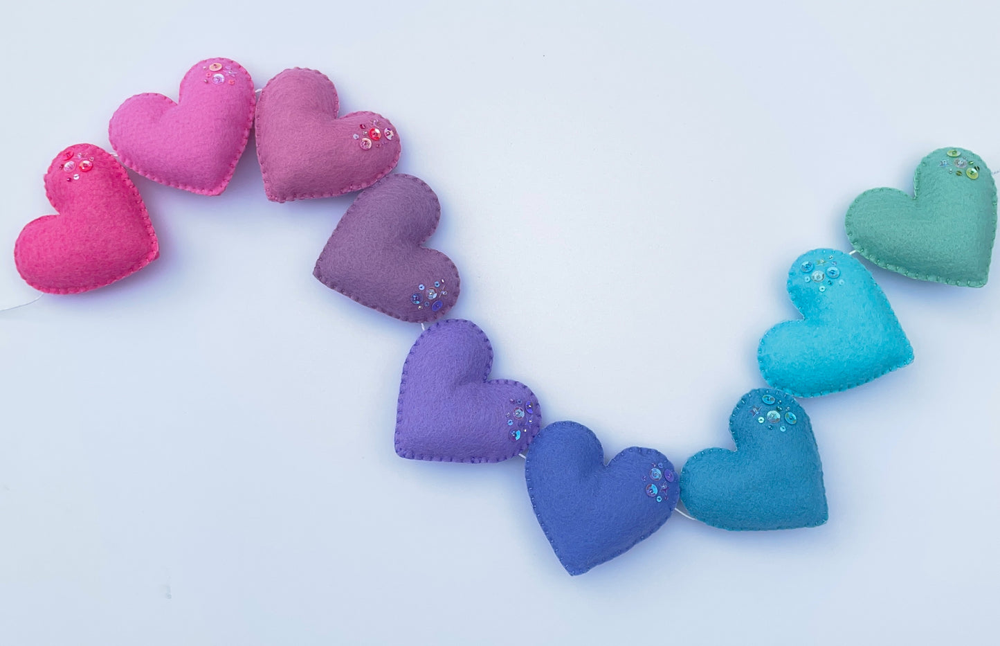 mermaid rainbow heart garland