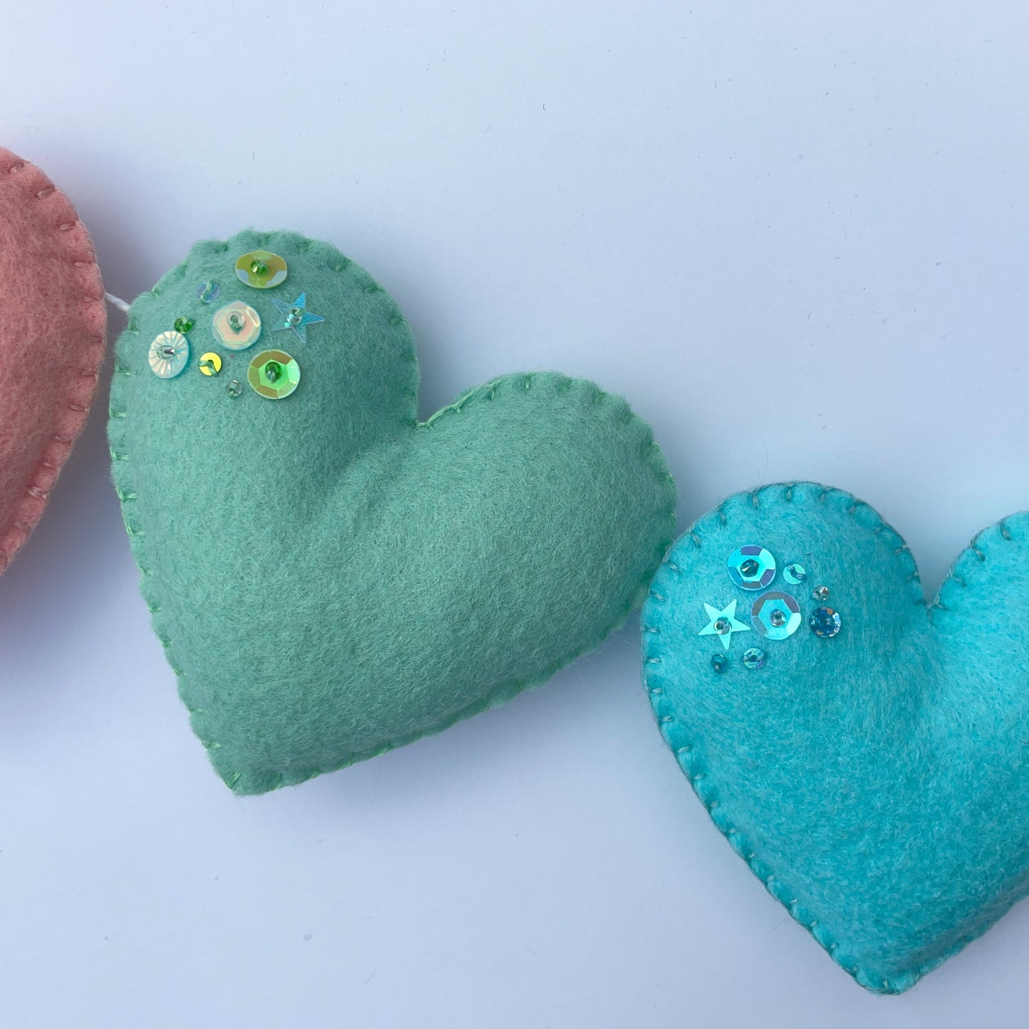 sweet rainbow heart garland