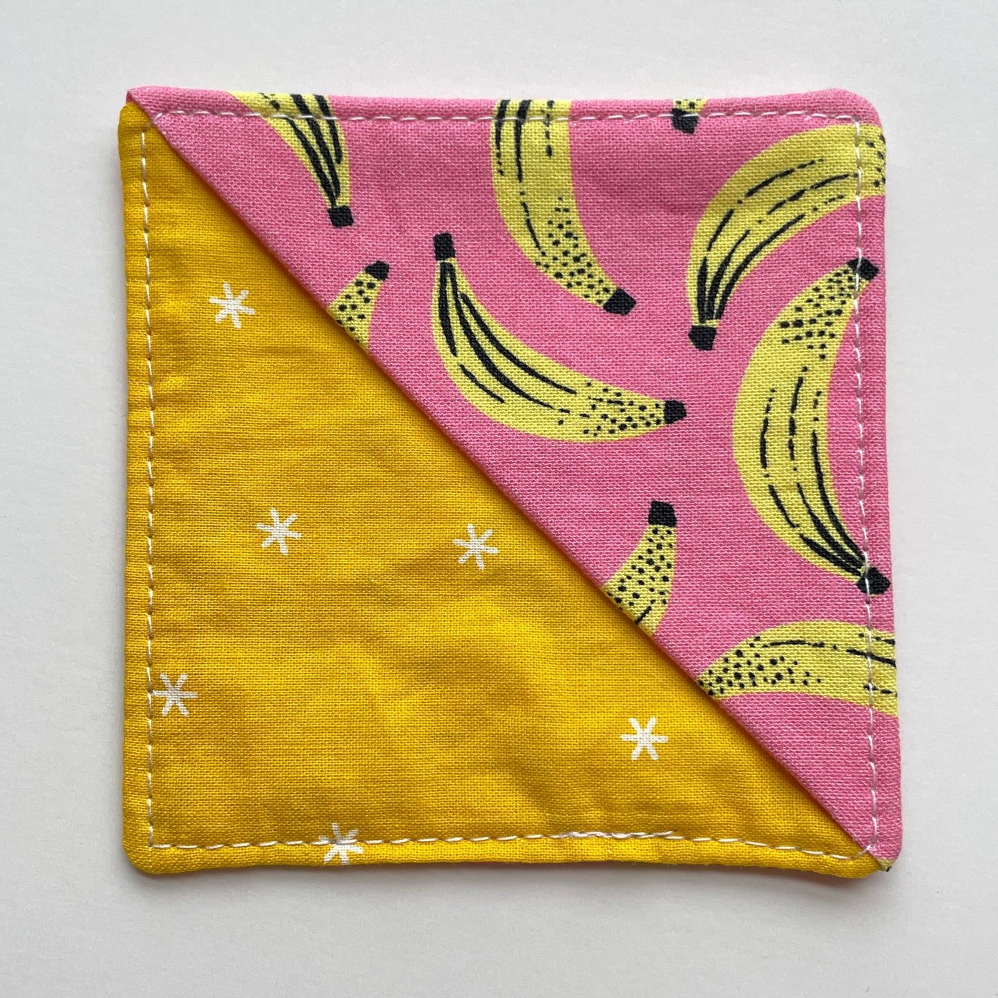 fabric corner bookmark - bananas