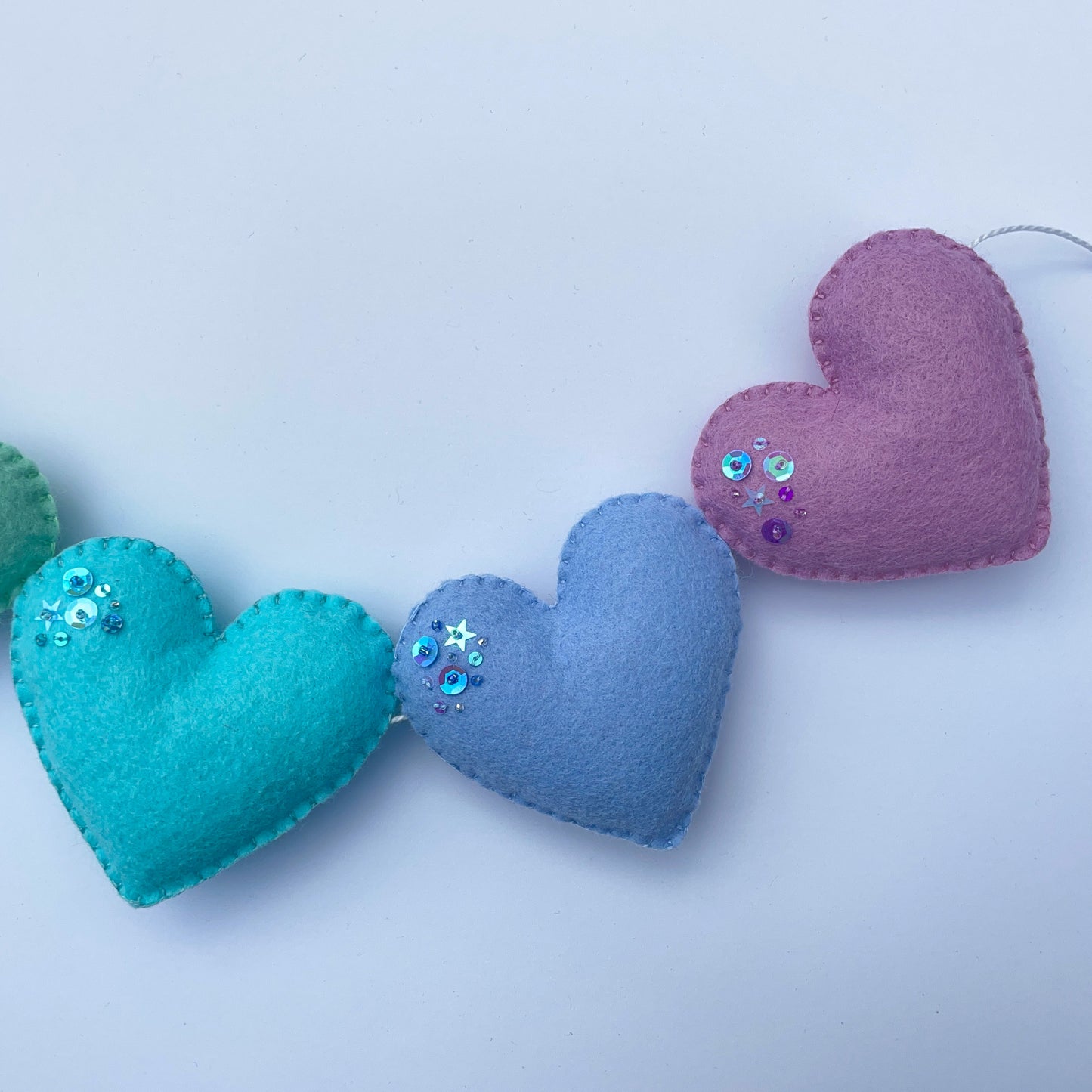 sweet rainbow heart garland