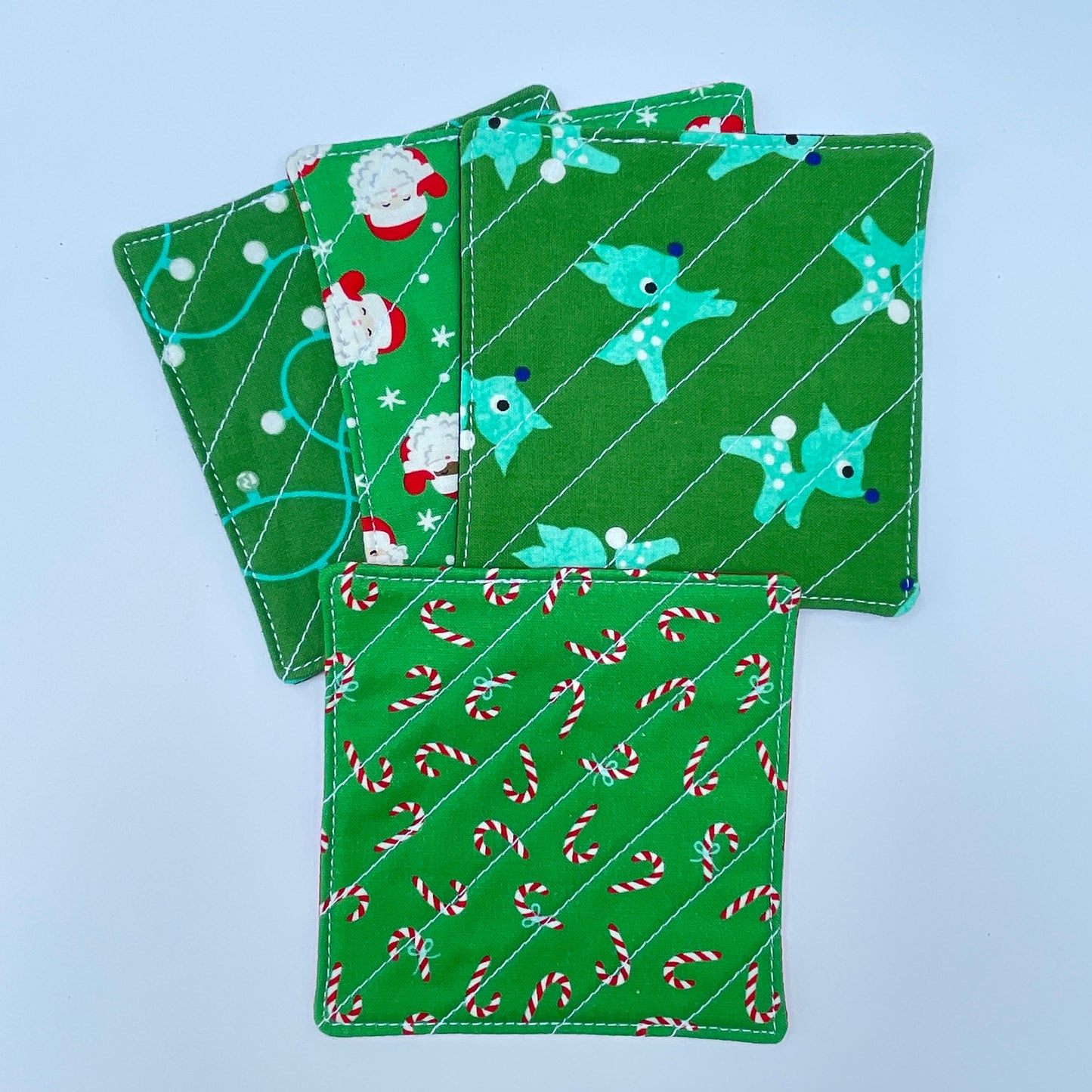 Christmas Coasters - Greens