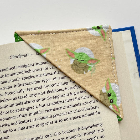 fabric corner bookmark - the baby