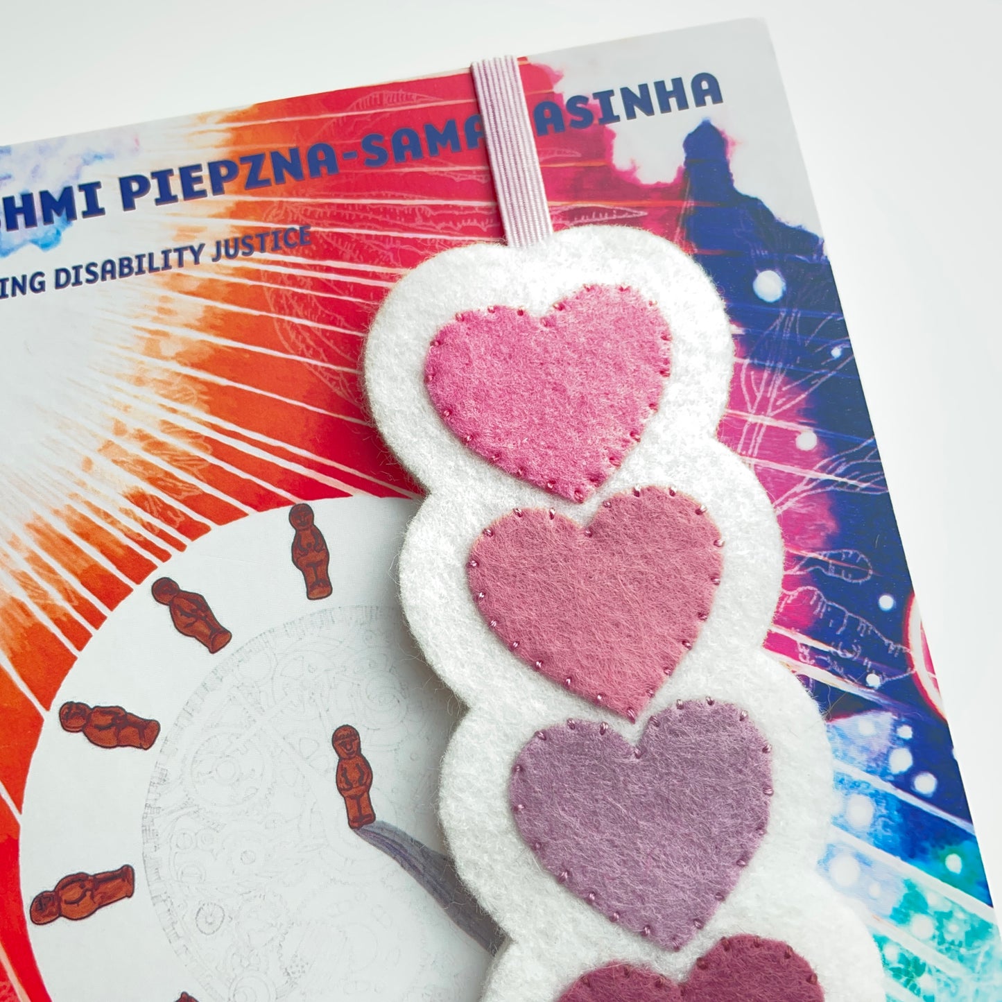 hearts felt elastic bookmark / planner band