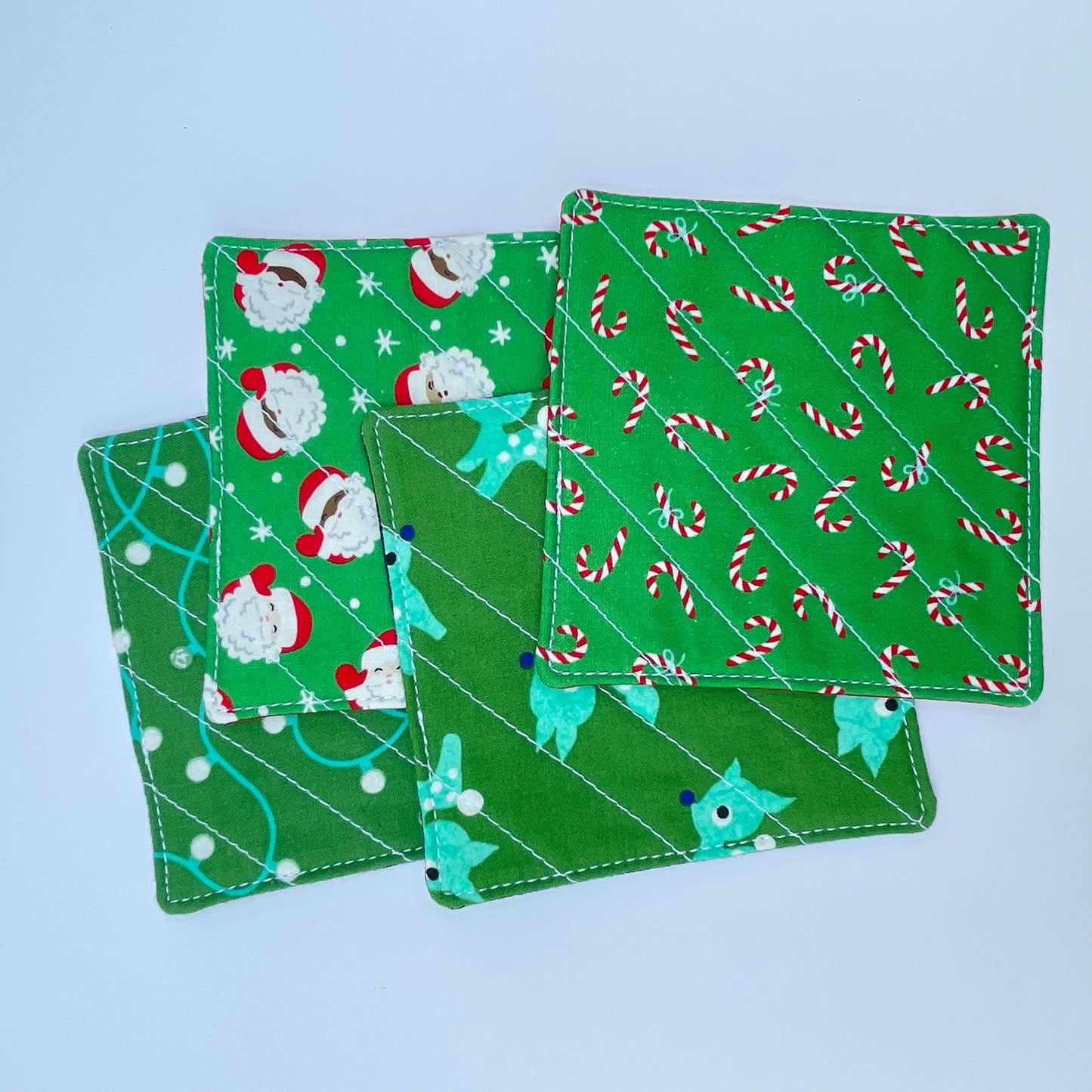 Christmas Coasters - Greens