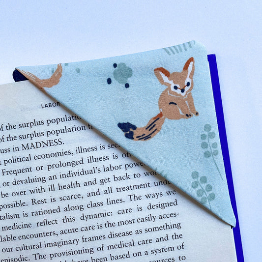 fabric corner bookmark - fennec Fox