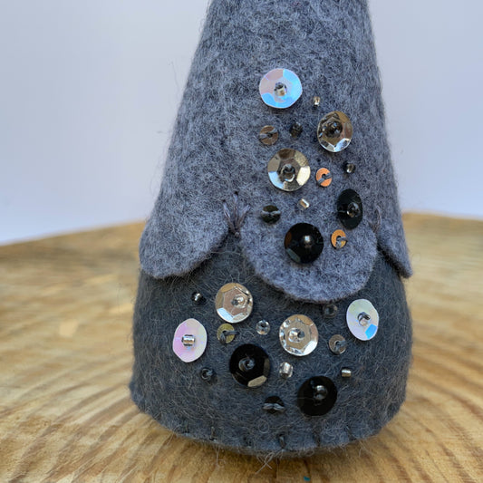 Grey felt sparkle tree