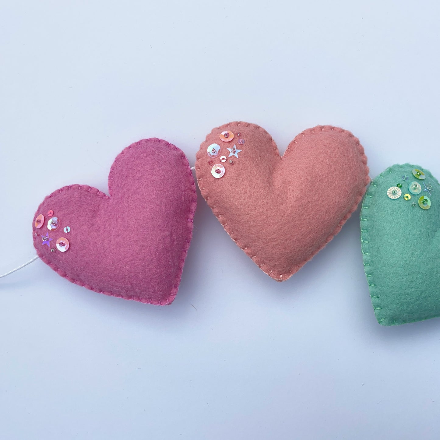 sweet rainbow heart garland