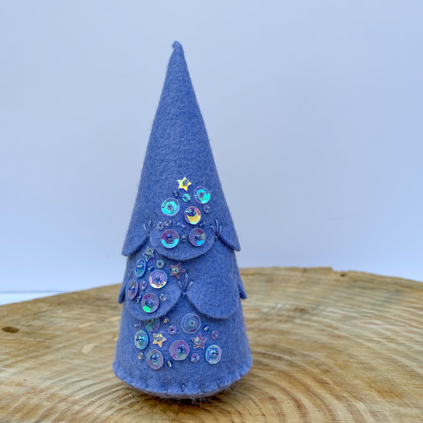 Periwinkle felt sparkle tree