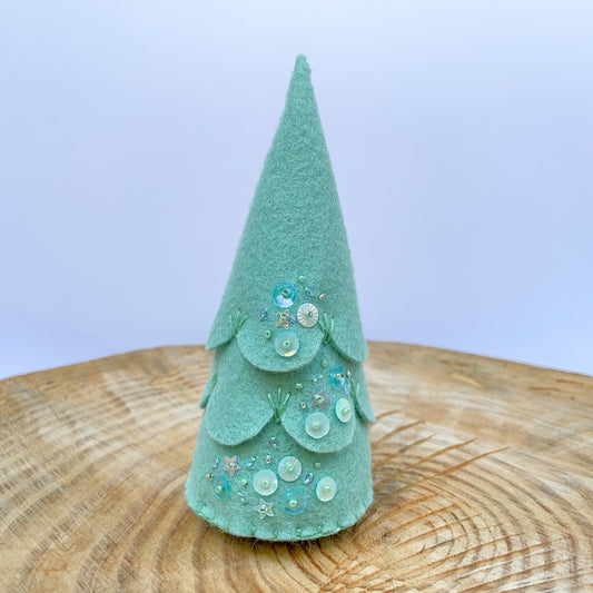 Jadeite felt sparkle tree