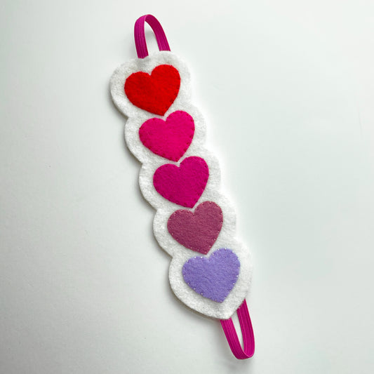 hearts felt elastic bookmark / planner band