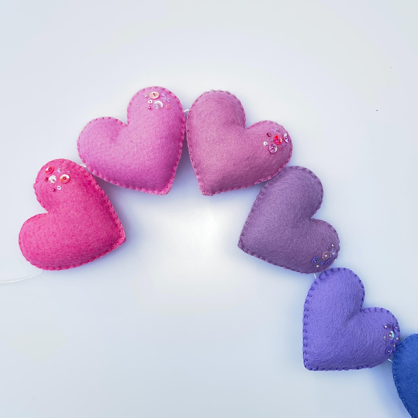 mermaid rainbow heart garland