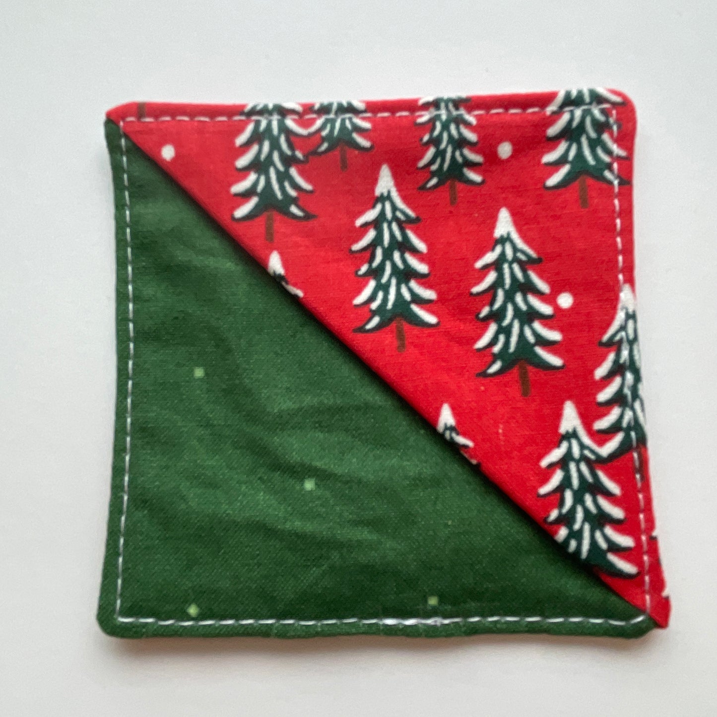 fabric corner bookmark - winter trees