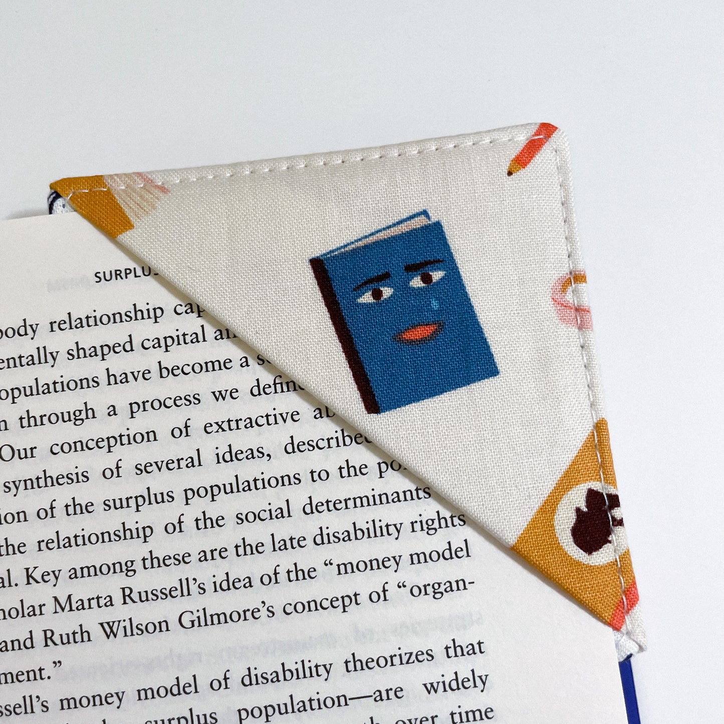 fabric corner bookmark - the okay gatsby