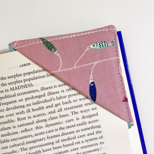 fabric corner bookmark - koinobori