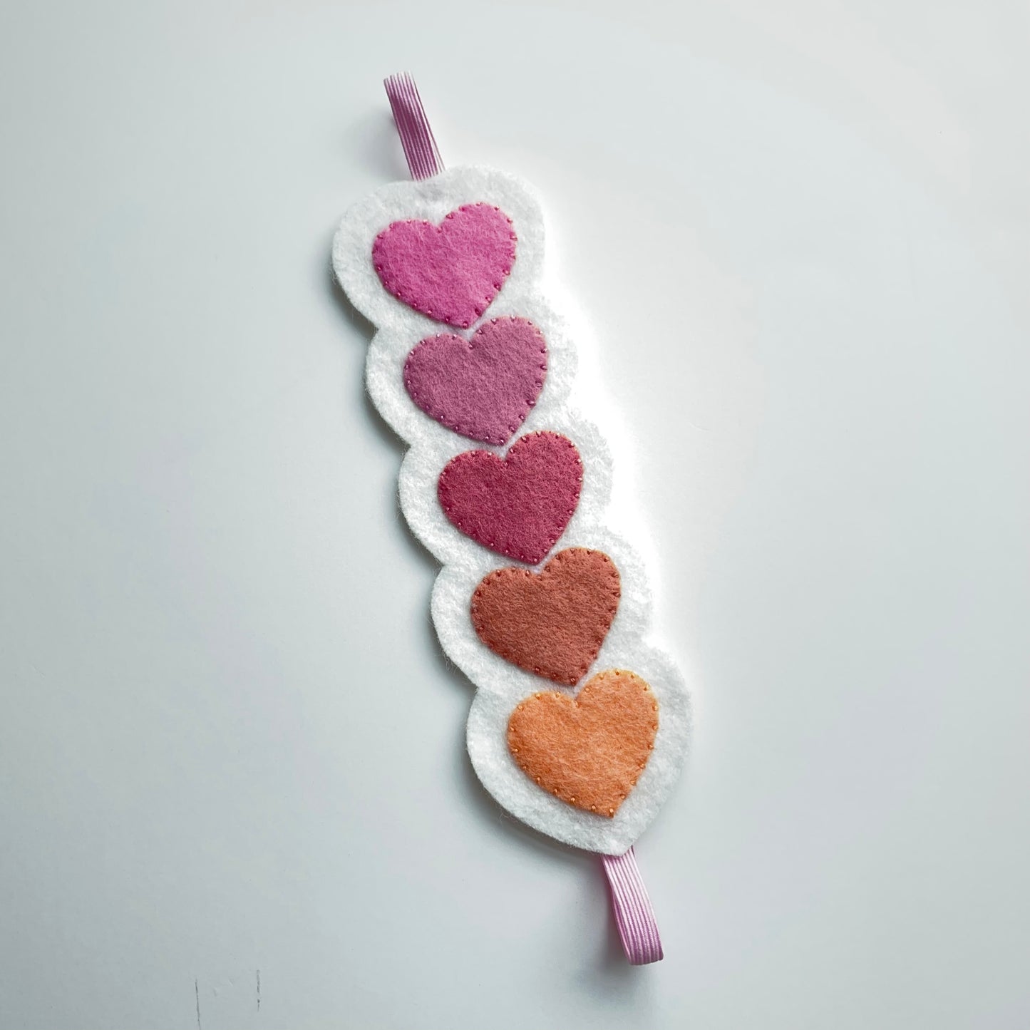 hearts felt elastic bookmark / planner band