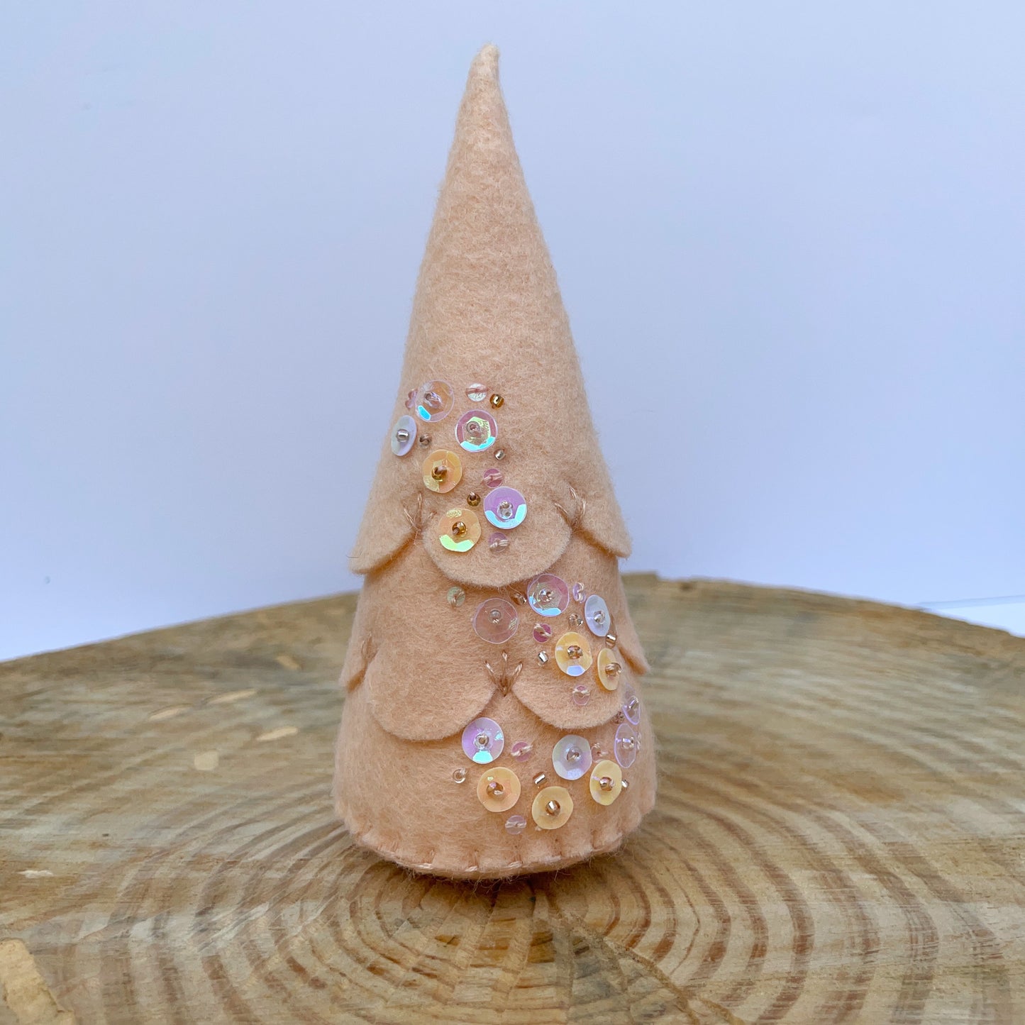 Peach felt sparkle tree