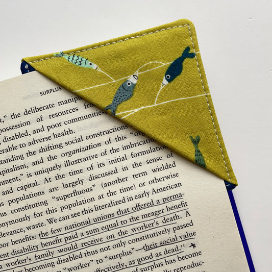 fabric corner bookmark - koinobori