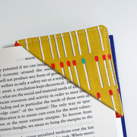 fabric corner bookmark - matches