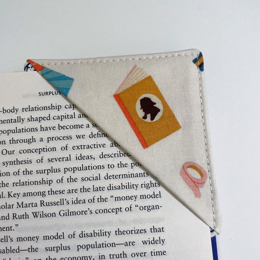 fabric corner bookmark - Sherlock