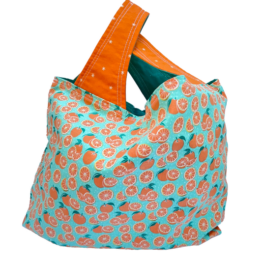 Reusable Fabric Tote - Orange Citrus