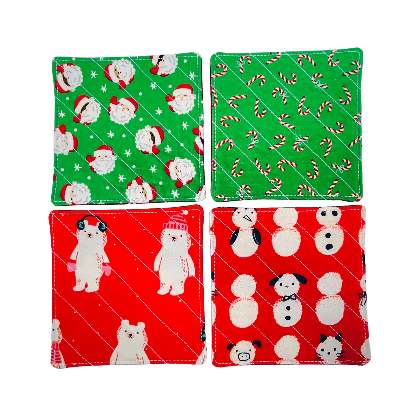 Christmas Coasters - Green & Red